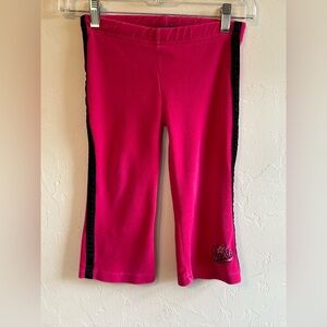 Nike Baby Girl Hot Pink Soft Velour Joggers with Black Stripe Sz 2T